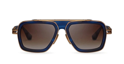 Shop Dita Sunglasses In Blue, Gold
