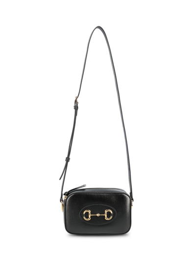 Shop Gucci Horsebit 1955 Small Shoulder Bag In Black