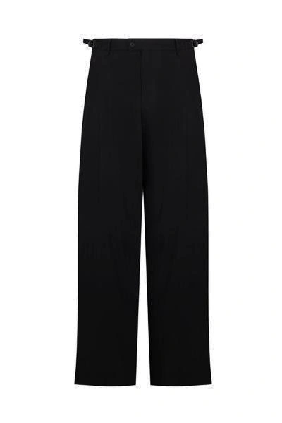 Shop Balenciaga Buckle Detailed Pants In Black