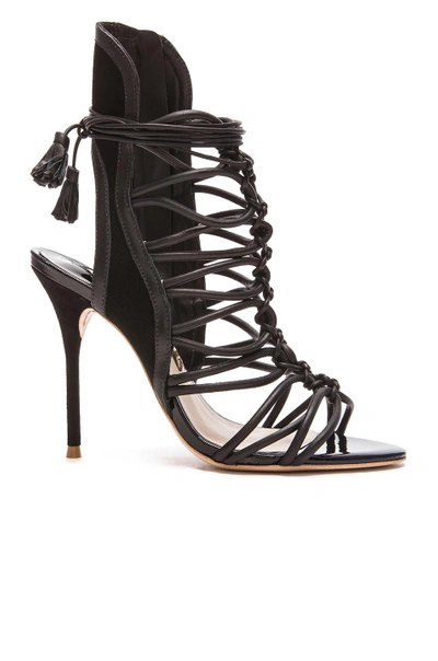 Shop Sophia Webster Lacey Leather Heels In Black