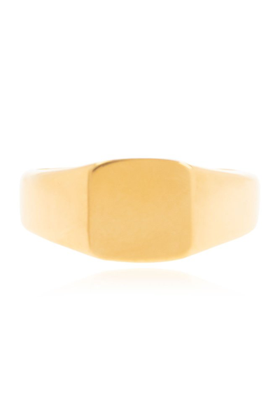 Shop Balenciaga Two Finger Signet Ring In Gold