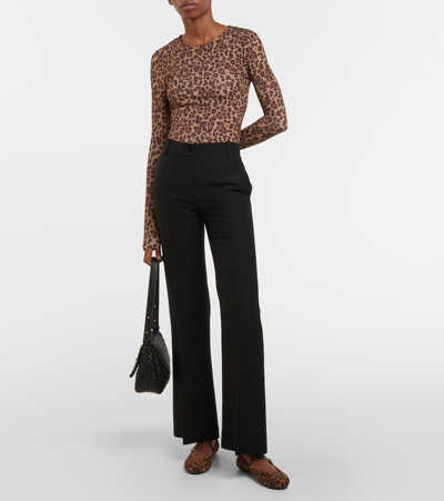 Gianvito Rossi Carla Leopard-print Suede Ballet Flats In Multicoloured