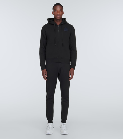 Shop Moncler Cotton Jersey Sweatshirt In Black