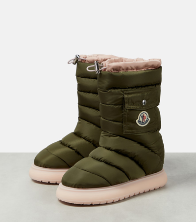 Shop Moncler Gaia Pocket Down Snow Boots In Blue