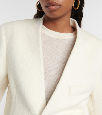 Shop Victoria Beckham Alpaca Wool-blend Blazer In Neutrals