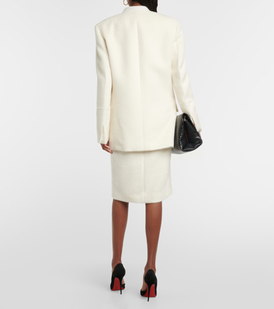 Shop Victoria Beckham Alpaca Wool-blend Blazer In Neutrals