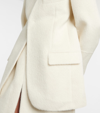 Shop Victoria Beckham Alpaca Wool-blend Blazer In Neutrals