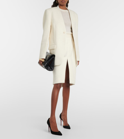 Shop Victoria Beckham Alpaca Wool-blend Blazer In Neutrals