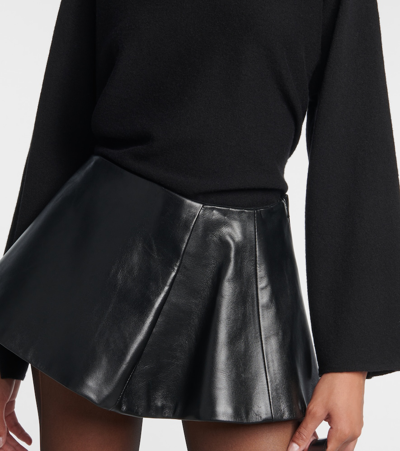 Shop Khaite Ralfa Leather Miniskirt In Black