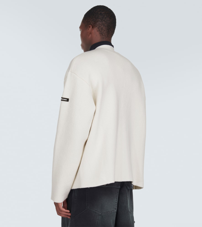Shop Balenciaga Wool-blend Cardigan In White