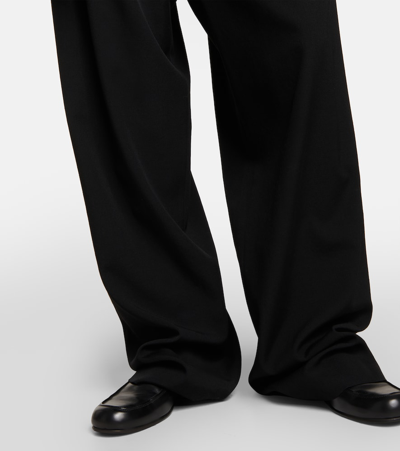 The Row Rufus Wool Wide-leg Pants In Black