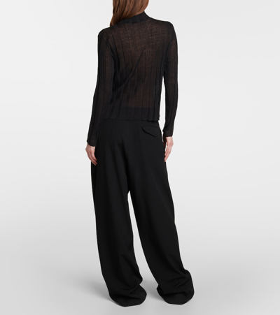 The Row Rufus Wool Wide-leg Pants In Black
