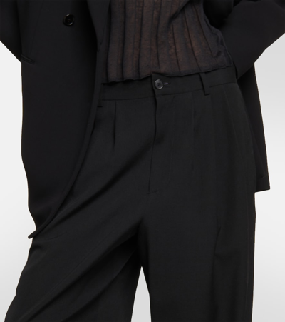 The Row Rufus Wool Wide-leg Pants In Black