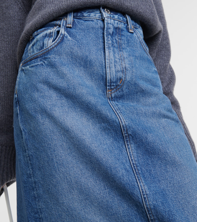 Citizens Of Humanity Denim Midi Skirt In Blue