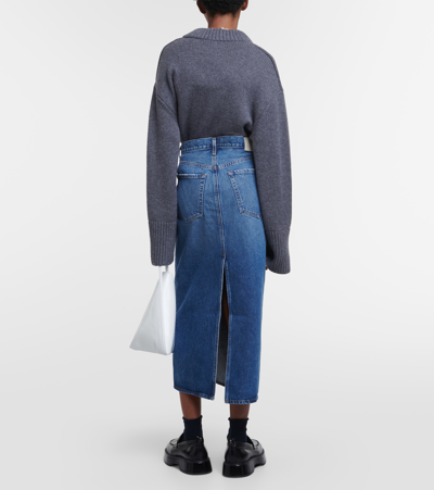Citizens Of Humanity Denim Midi Skirt In Blue