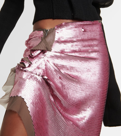 Shop Rick Owens Edfu Embellished Chiffon Maxi Skirt In Pink