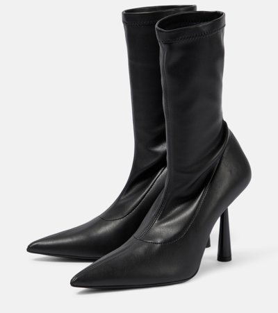 Shop Gia Borghini Gia 39 Leather Ankle Boots In Black