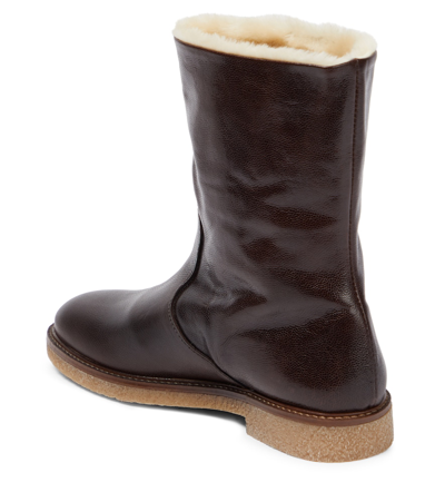 Shop Bonpoint Wild Leather Boots In Brown