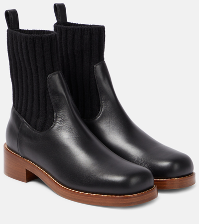 Shop Gabriela Hearst Hobbes Leather Chelsea Boots In Black