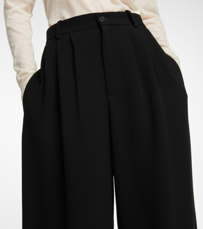 The Row Rufus Wool Wide-leg Pants In Black