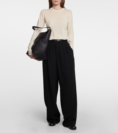 The Row Rufus Wool Wide-leg Pants In Black