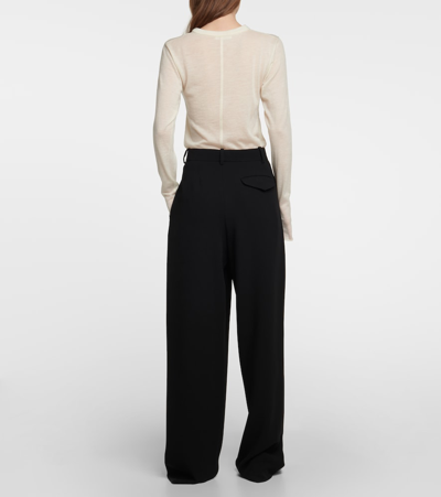 The Row Rufus Wool Wide-leg Pants In Black