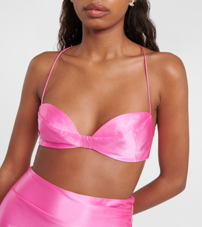 Shop The Sei Silk Charmeuse Bra Top In Pink