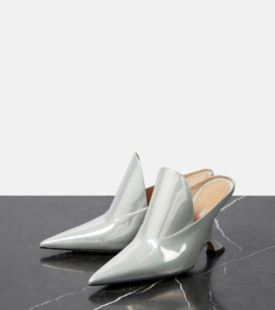 Bottega Veneta Rocket Mules In Silver Leather In Metallic