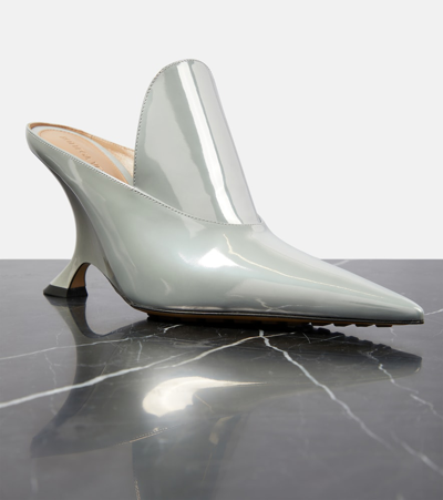 Bottega Veneta Rocket Mules In Silver Leather In Metallic