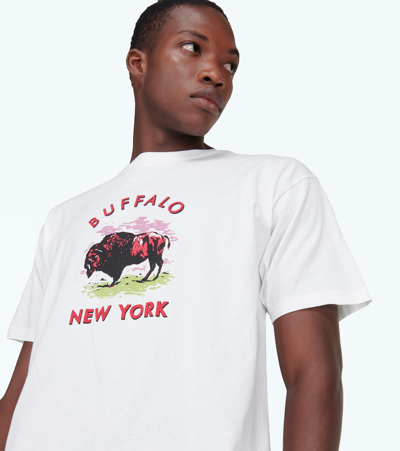 Bode Slim-fit Printed Cotton-jersey T-shirt In White