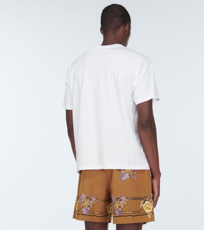 Shop Bode Printed Cotton Jersey T-shirt In White