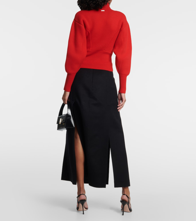 Shop Ferragamo Wool And Cashmere Sweater In Red