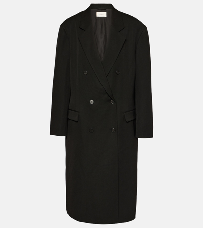 Shop The Row Andy Double-breasted Wool Coat In Black