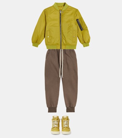 Rick Owens Boys Dust Kids Prisoner Drawstring-waist Tapered-leg Stretch-cotton Jogging Bottoms 4-12  In Beige