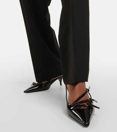 Miu Miu Buckle-embellished Slingback Pumps In Black