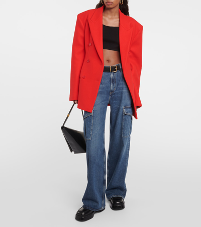 Agolde Minka Denim Cargo Pants In Blue