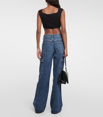 Agolde Minka Denim Cargo Pants In Blue