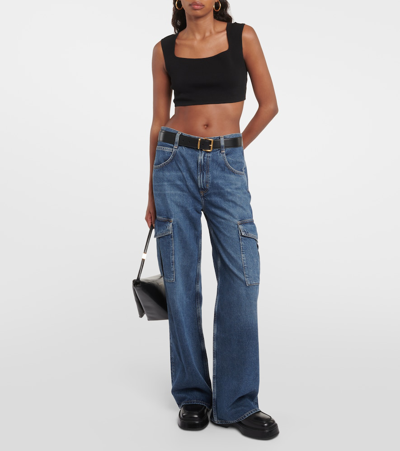 Agolde Minka Denim Cargo Pants In Blue