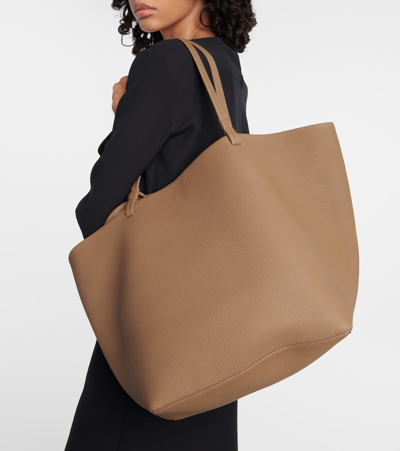 The Row Xl Park Leather Tote Bag In Brown