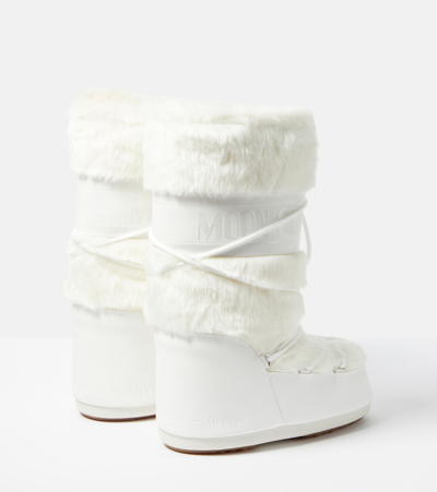 Moon Boot Icon Faux Fur And Faux Leather Snow Boots In White