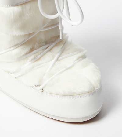 Moon Boot Icon Faux Fur And Faux Leather Snow Boots In White