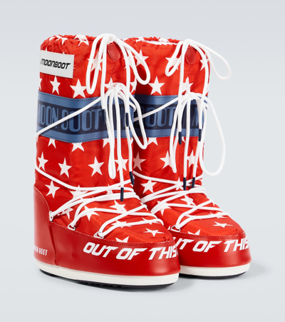 Moon Boot Men's Unisex Icon Retrobiker Boots In Red