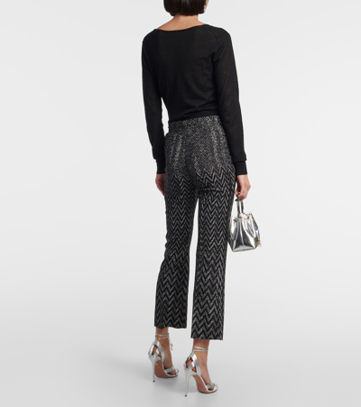 Missoni Zig Zag High-rise Cropped Pants In Black