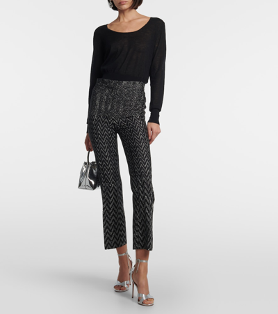 Missoni Zig Zag High-rise Cropped Pants In Black
