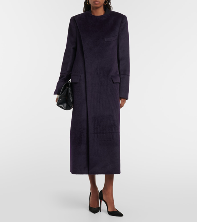 Shop Victoria Beckham Alpaca Wool-blend Overcoat In Purple