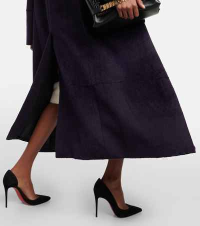 Victoria Beckham Alpaca Wool-blend Overcoat In Purple