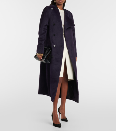 Victoria Beckham Alpaca Wool-blend Overcoat In Purple