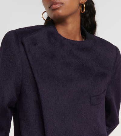 Victoria Beckham Alpaca Wool-blend Overcoat In Purple