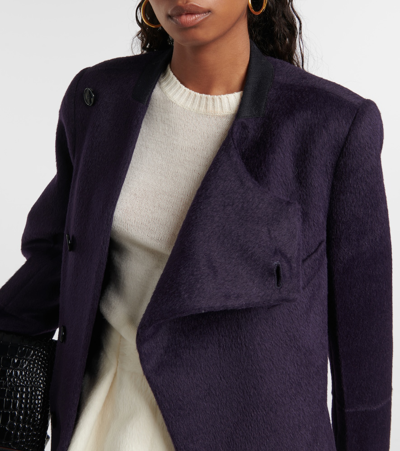 Victoria Beckham Alpaca Wool-blend Overcoat In Purple