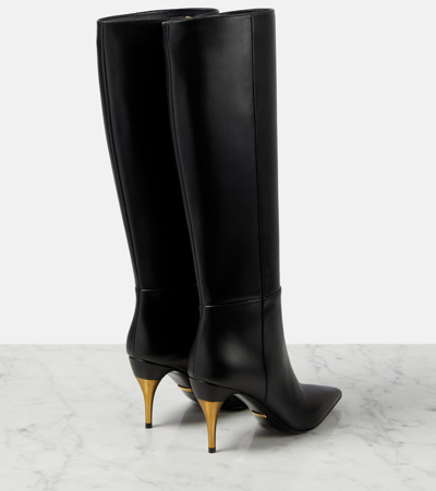 Gucci Leather Knee High Boots in Black –